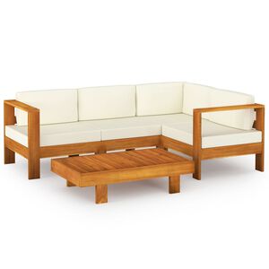 vidaXL 5-delige tuinloungeset met kussens 100x60 cm acaciahout