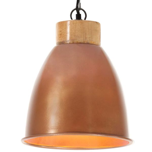 vidaXL Hanglamp industrieel E27 23 cm ijzer en massief hout koperkleur
