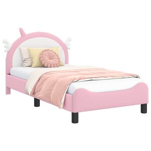 vidaXL Bedframe voor kinderen met hoofdbord Roze 80 x 160 cm PU
