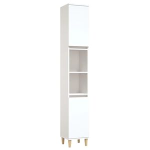 vidaXL Badkamerkast 30x30x190 cm bewerkt hout wit
