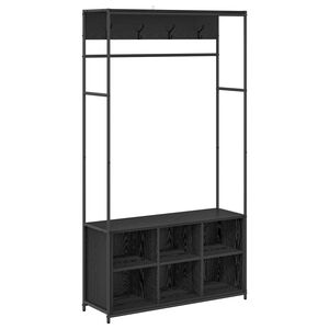vidaXL Kapstok met schoenenbank Zwart eiken 100 x 32 x 180,5 cm