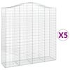 vidaXL Schanskorven 5 st gewelfd 200x50x200/220 cm ijzer