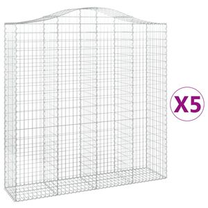 vidaXL Schanskorven 5 st gewelfd 200x50x200/220 cm ijzer