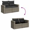vidaXL 5-delige Loungeset met kussens poly rattan grijs