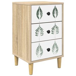 vidaXL Nachtkastje HANAU Sonoma Eiken 36 x 33 x 60 cm Bewerkt hout