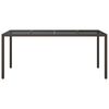 vidaXL Tuintafel 190x90x75 cm gehard glas en poly rattan bruin