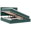 vidaXL LED Opslagbed met Matras Donkergroen 160 x 200 cm Fluweel