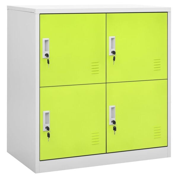 vidaXL Lockerkasten 5 st 90x45x92,5 cm staal lichtgrijs en groen