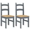 vidaXL Eetkamerstoelen 2 st 40x46x99 cm massief grenenhout grijs