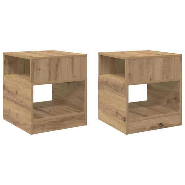 vidaXL Bijzettafel 2 pcs Artisan Eiken 40,5 x 40 x 45 cm Bewerkt hout
