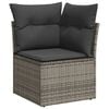 vidaXL Bankstel met kussen 10 pcs Grijs Polyrattan