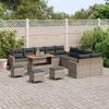 vidaXL Tuinbankenset met kussen 18 pcs Grijs poly rattan
