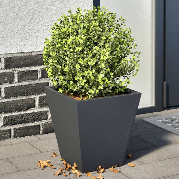 vidaXL Plantenbakken 2 st 30x30x30 cm staal antracietkleurig