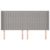 vidaXL Hoofdbord met randen 163x16x118/128 cm stof lichtgrijs