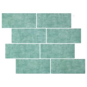 vidaXL Subway Tegel 50 pcs Grijs groen 29 x 21 cm Polyurethaan en PET