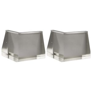 vidaXL Keerwand 2 st 50 x 50 x 30 cm Roestvrij staal zilver