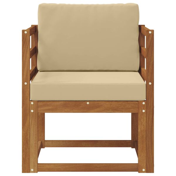 vidaXL Tuinbank Massief Acaciahout en Polyester Naturel