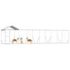 vidaXL Hondenkennel met dak 10x2x2,5 m gegalvaniseerd staal zilver