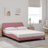 vidaXL Bed met matras "Dover" fluweel roze 120x200 cm