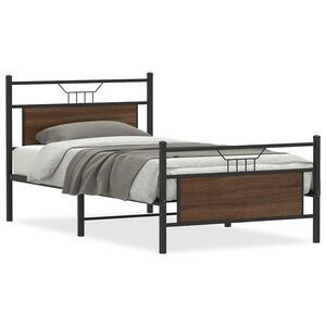 vidaXL Bedframe zonder matras bewerkt hout bruin eikenkleur 100x190 cm