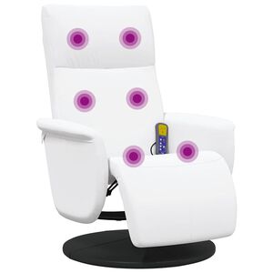 vidaXL Massage Recliner Stoel Wit 71 x 90 x 105 cm Nep Leer