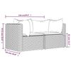 vidaXL Tuinhoekbanken met kussens 2 st poly rattan bruin