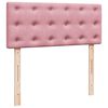 vidaXL Ottoman bed met matras en LED's 120x200cm fluweel roze
