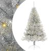 vidaXL Kunstmatig Voorverlicht Kerstboom met 300 LED Zilver 180 cm PET