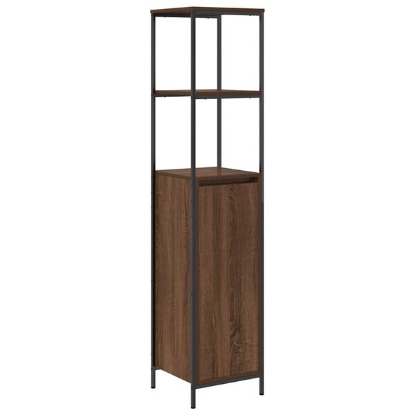 vidaXL Badkamermeubel met planken 36x35x165 cm bruin eiken