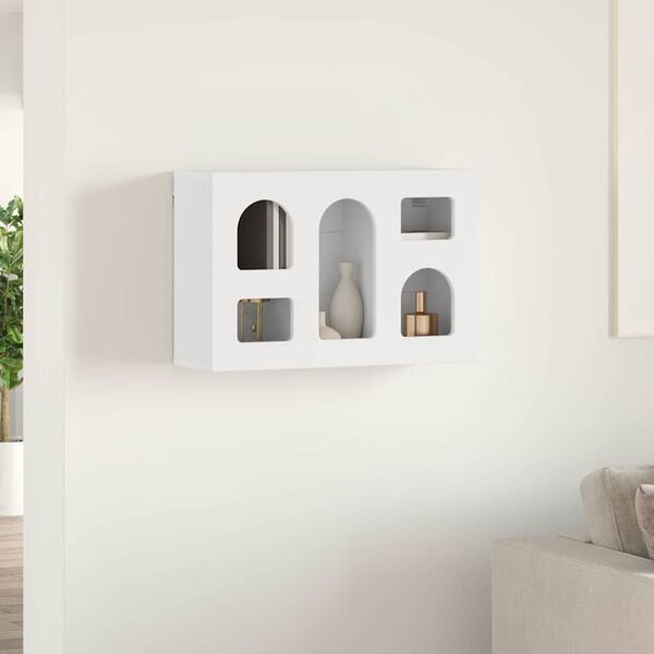 vidaXL Hangkast met plank met opslag Wit 60 x 20 x 40 cm Bewerkt hout