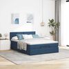 vidaXL Ottoman bed met matras en LED's 140x200cm stof blauw
