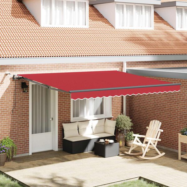 vidaXL Luifeldoek met Rood 400 &times; 350 cm Polyester