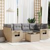 vidaXL 7-delige Loungeset met kussens poly rattan beige