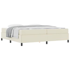 vidaXL Bedframe met matras Cr&egrave;me 200 x 200 cm Stof
