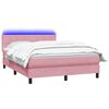 vidaXL Boxspring met matras en LED fluweel roze 160x220 cm
