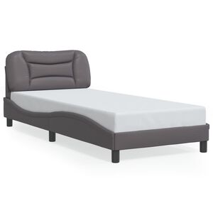 vidaXL Bedframe zonder matras "Hvar" kunstleer grijs 80x200 cm