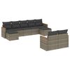 vidaXL 9-delige Loungeset met kussens poly rattan grijs