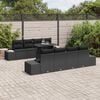 vidaXL Tuin Sofa Set 7 pcs Zwart Poly Rattan en Poedergecoat Staal