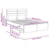 vidaXL Bedframe met lade Grijs Sonoma 140 x 190 cm Ingenieurshout
