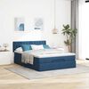 vidaXL Ottoman bed met matras en LED's 140x200cm stof blauw
