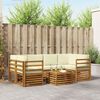 vidaXL Sofa-Sets 7 pcs Natuurlijk en Cr&egrave;me Massief Acaciahout