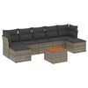 vidaXL 8-delige Loungeset met kussens poly rattan grijs
