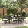 vidaXL Tuin Eetset 7 pcs Zwart poly rattan