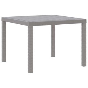 vidaXL Tuinstafel Lichtgrijs 100 x 100 x 73 cm poly rattan