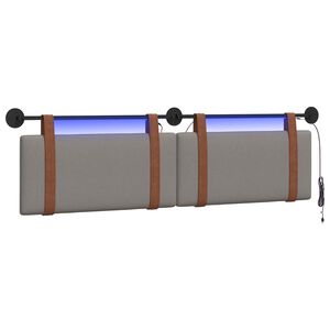 vidaXL Hangend hoofdbord Taupe Antiek PU