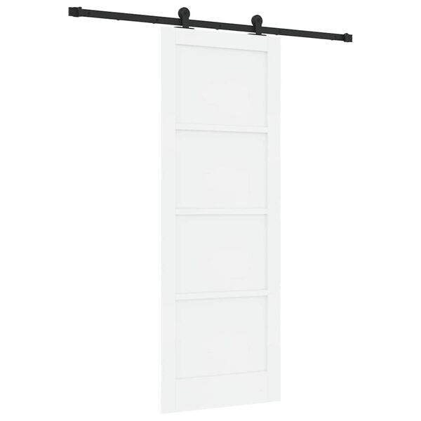 vidaXL Schuifdeur Wit en zwart 78 x 211 cm Massief grenenhout