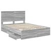 vidaXL Bedframe met lade Grijs Sonoma 140 x 200 cm Ingenieurshout