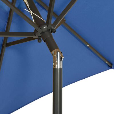 vidaXL Parasol met LED-verlichting 200x211 cm aluminium azuurblauw