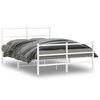 vidaXL Bedframe met hoofd- en voeteneinde&nbsp;metaal wit 135x190 cm