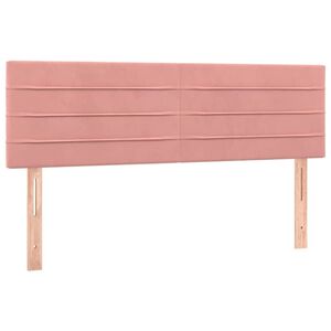 vidaXL Hoofdborden 144x5x78/88 cm fluweel roze